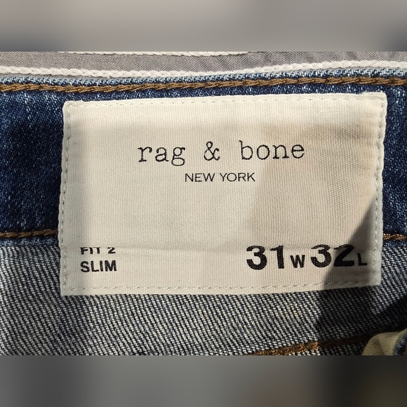 Rag & Bone Mens Fit 2 Slim Jeans Size 31x32 - Picture 6 of 7